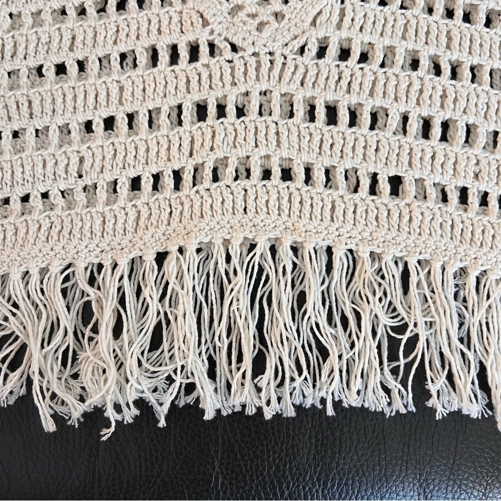 One Teaspoon Husk Bodice Crochet Halter Top Cropped with Fringe Sz S - Picture 6 of 13